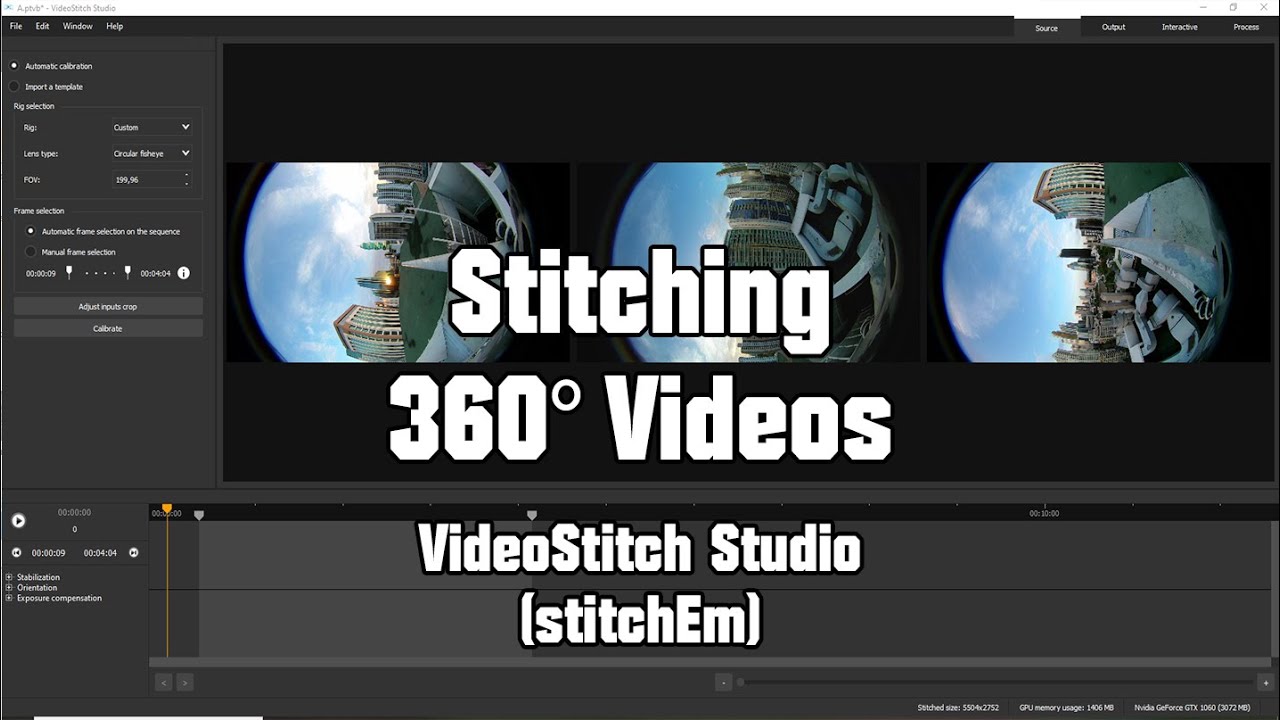 Video Stitcher Calibration - VideoStitch Studio | How to Stitch 360° Videos - YouTube
