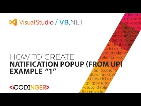 VB NET - Example 1 - How to create Notification Popup window (from up)