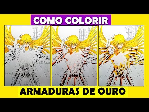 TUTORIAL DE PINTURA COMO COLORIR ARMADURA DE OURO - PASSO A PASSO