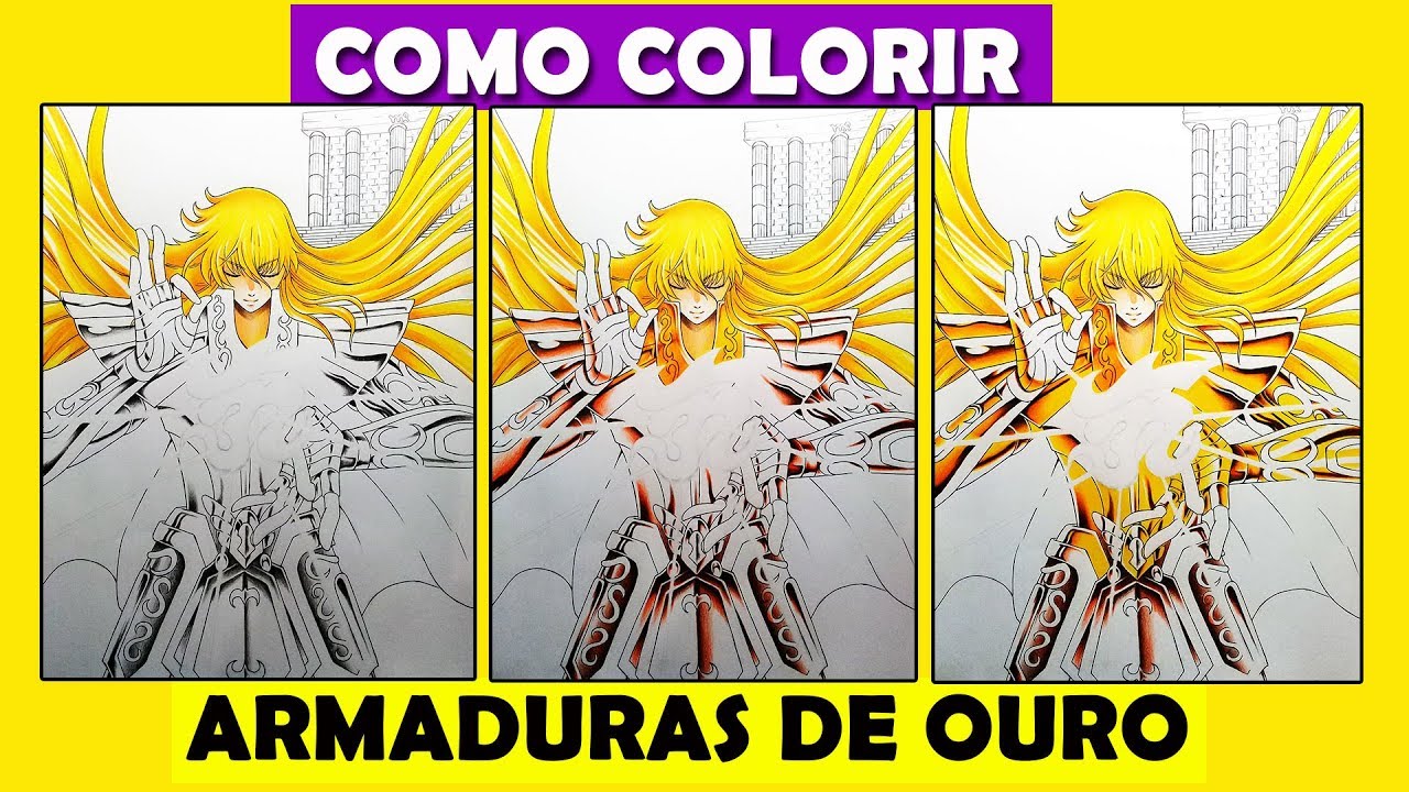 TUTORIAL DE PINTURA COMO COLORIR ARMADURA DE OURO - PASSO A PASSO