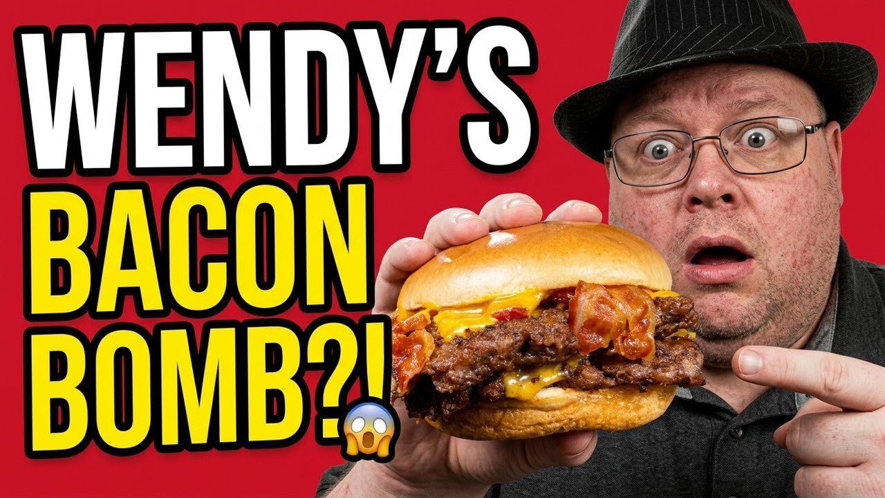 Пробую новый двойной чизбургер с сыром и беконом от Wendy's!