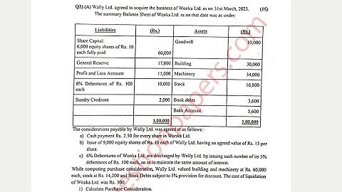 University Solution AMALGAMATION OF COMPANIES JOURNAL ENTRIES AS14 Tybaf sem5 tybcom sem 6 ARK sir