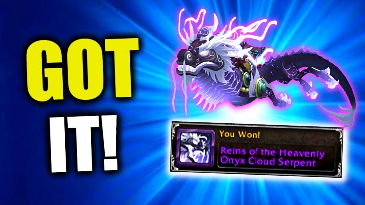 Reins of the Heavenly Onyx Cloud Serpent FINALLY DROPPED! WoW