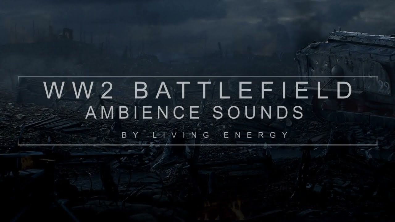 Battlefield War Ambience, distant gunfire battles, artillery fire, bomb explosions, sleeping & relax