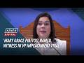 'Mary Grace Piattos' named witness in VP impeachment trial | ANC