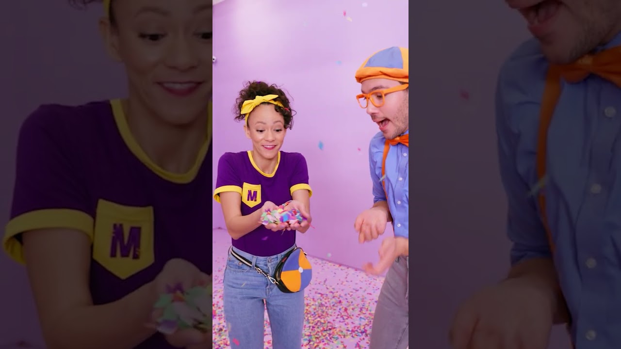 Confetti de colores con Blippi y Meekah 🎉 #Videoseducativos #Blippi #Bici