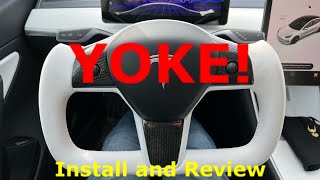 Yoke Steering Wheel for the Tesla Model 3 & Y by Aroham.  Installation how-to and review.
