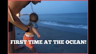 BABYS FIRST TIME AT THE OCEAN!