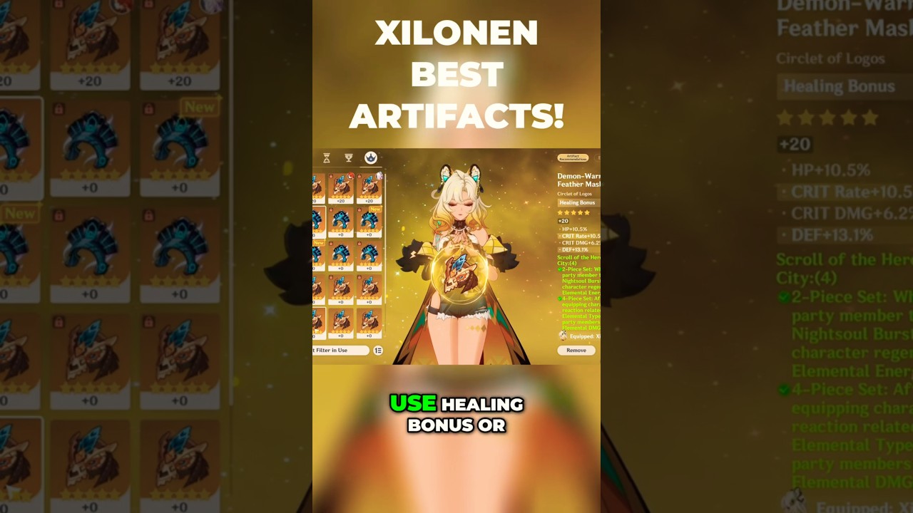 Xilonen Best Artifacts & Stats - Filter Guide | Genshin Impact 5.5