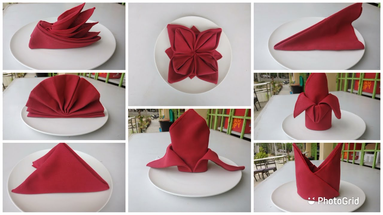 NAPKIN FOLDING | 8 BASIC NAPKIN FOLDS | TUTORIAL