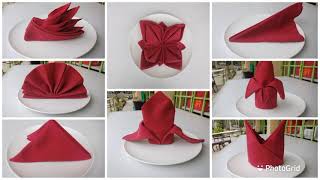 NAPKIN FOLDING | 8 BASIC NAPKIN FOLDS | TUTORIAL