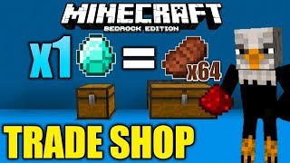 🦅 How To Make Simple Trade Shop/Trading System - Minecraft Bedrock - | Redstone Tutorial |
