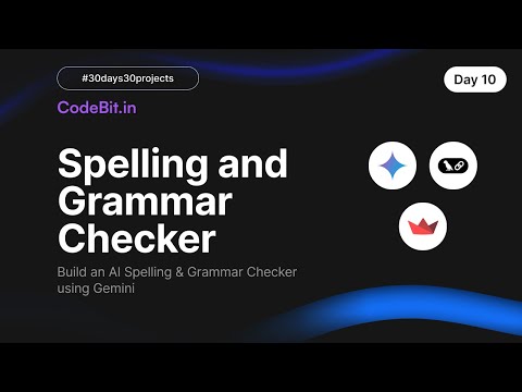Build an AI Spelling & Grammar Checker using Gemini | Day 10 of 30 Projects | Tamil Coding Series