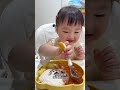 CUTE BABY EATING FOOD BY HERSELF Viral Shorts Food Baby China 