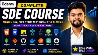 Complete SDE Course on UDEMY | Java, React, Spring Boot, SQL, AI, DSA, Design & Full Stack Projects