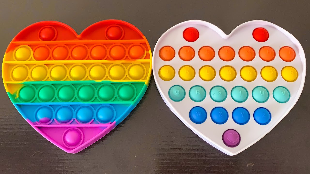 Rainbow & White Heart Pop It Fidget Toys ASMR | Tiktok Compilation