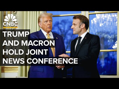 President Trump and French President Emmanuel Macron hold a joint news conference — 2/24/2025 Episode cover