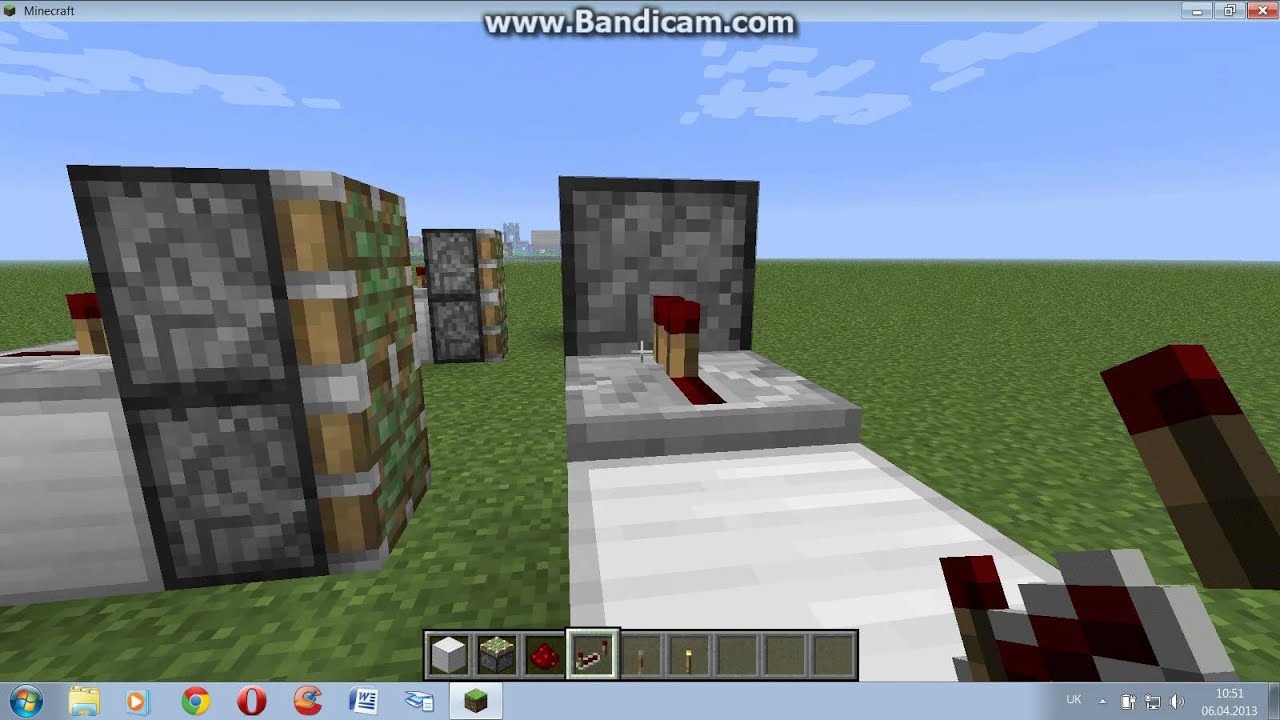 Механическая дверь 3 на 3 в майнкрафт схема