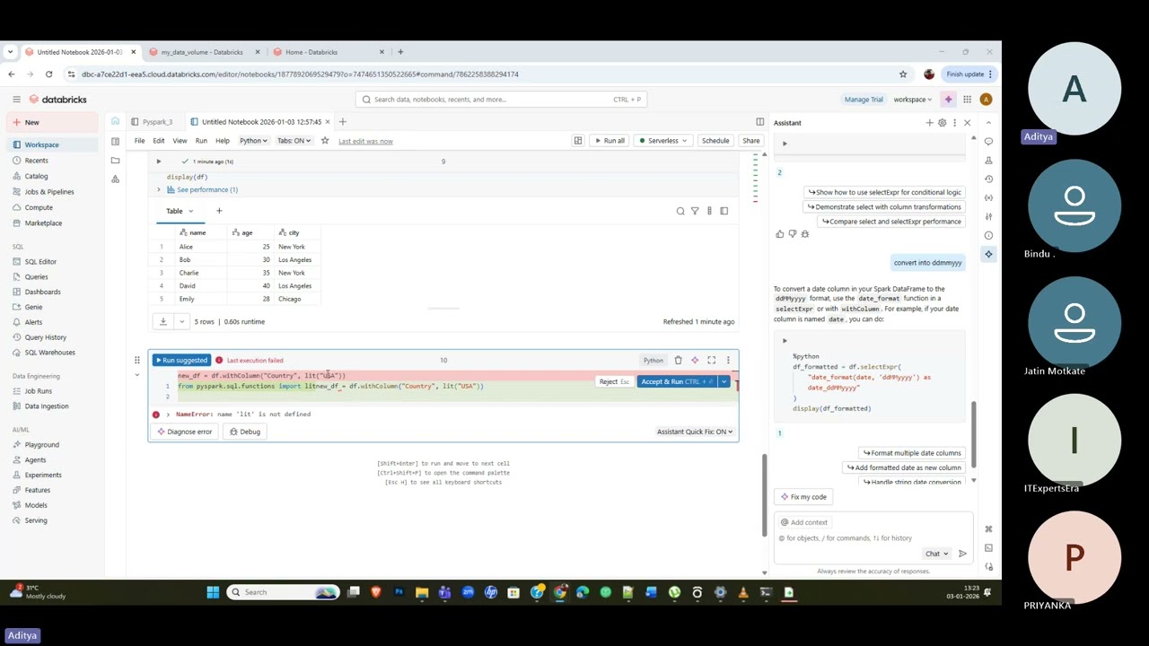 Data Engineering Full Stack Mentorship Course 03-Jan-2026