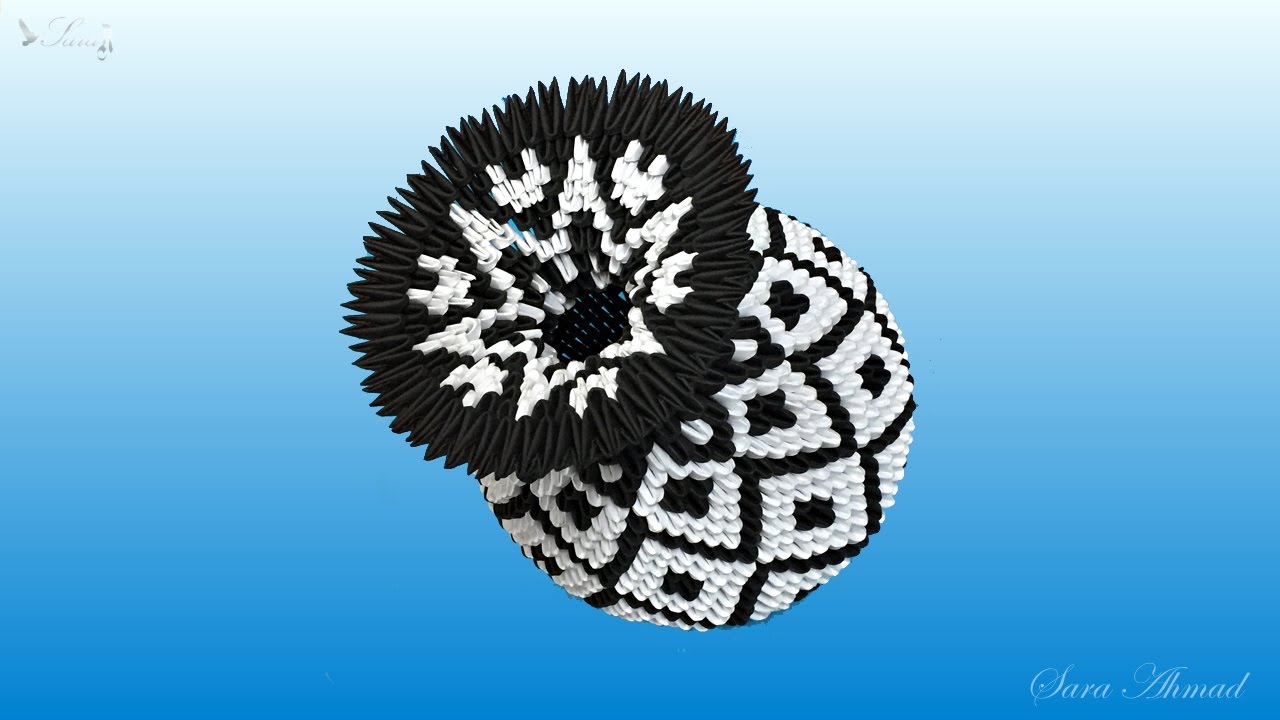 How To Make 3d Origami Vase 11 Part 1 By Sara Ahmad