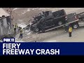 Truck driver survives 91 Freeway crash