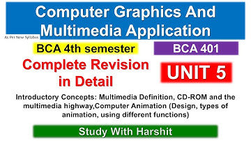 Unit 5 Computer Graphics and Multimedia Application Explained 🔥 | BCA 401 Semester 4 CCSU 2025