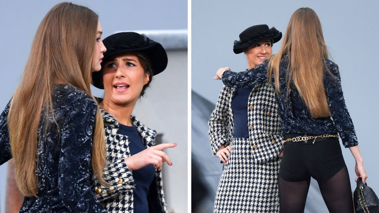 Catwalk Prankster Crashes Chanel Paris Show In Face Off With Miffed Supermodel Gigi Hadid