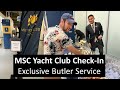 Msc yacht club checkin experience 2024  msc meraviglia brooklyn cruise terminal