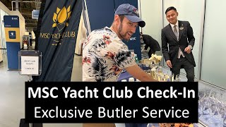 MSC Yacht Club Check-In Experience (2024) – MSC Meraviglia, Brooklyn Cruise Terminal