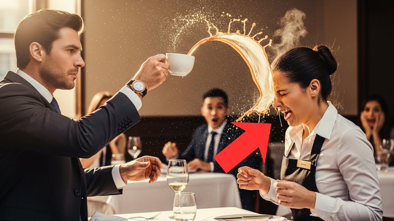 Millonario Humilla a Camarera con Café Caliente... Hasta que Ve su Placa