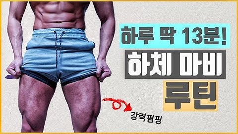 Lv.5 13분만에 하체 마비시키는 루틴! 근육통100% 옵니다. (누구나 집에서 가능) 13mins intense Legs Workout