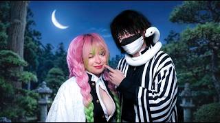 we cosplayed Mitsuri and Obanai from Demon Slayer...