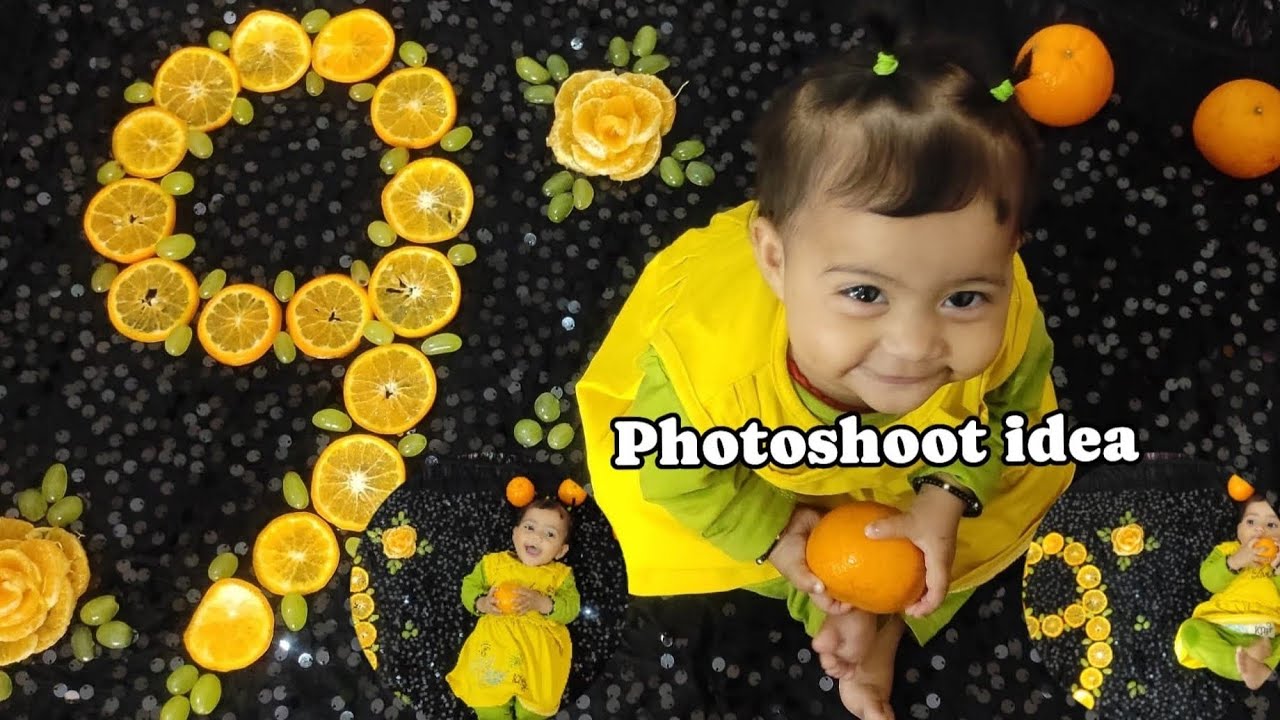 9 month photoshoot idea for my Babygirl || fruit Decorations photoshoot #photoshoot #cutebaby