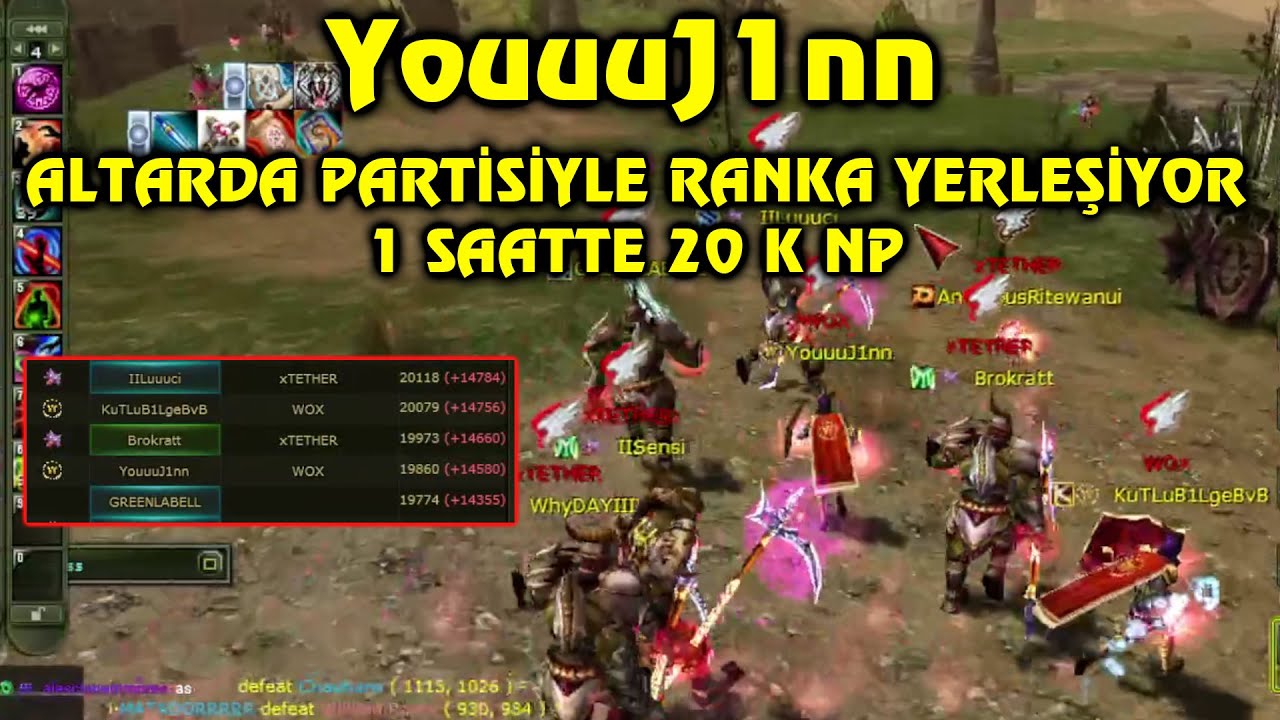 Knight Online PK | YouuuJ1nn, Partisiyle Altarda Ranka Yerleşiyor. | 1 Saatte 20K NP | CZ