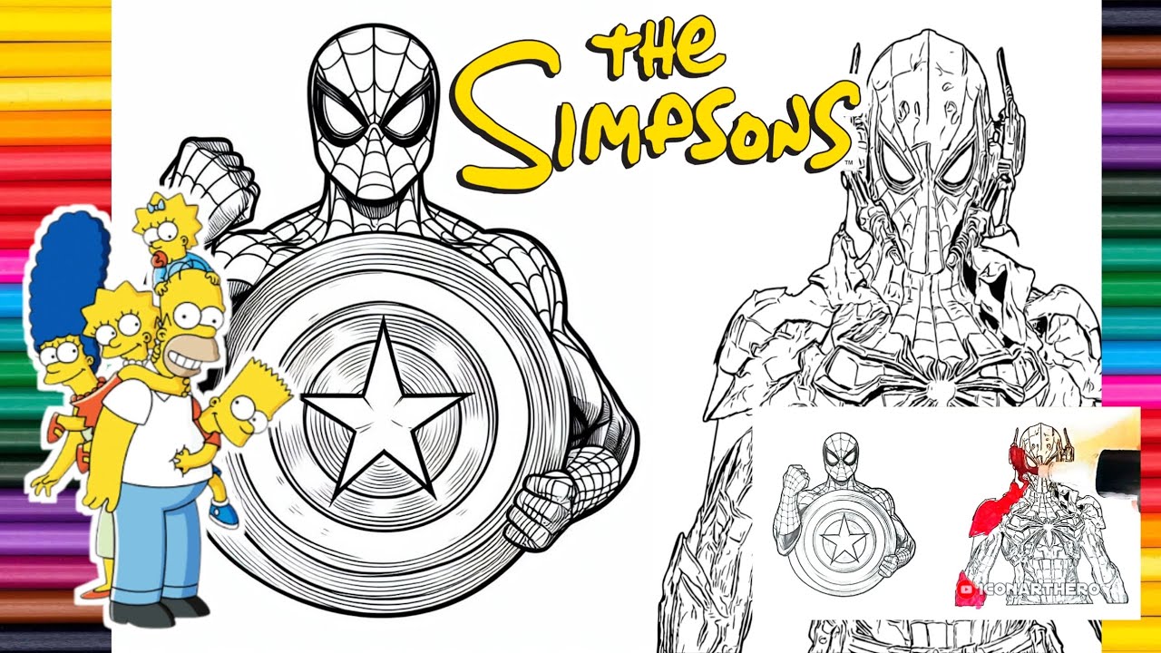 THE SIMPSONS AMAZING 🇺🇸🔥COLORING THE SIMPSONS VS SPIDERMAN VS SPIDERMAN