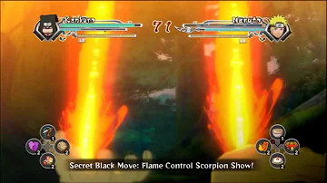 Naruto Generations Kankuro Secret Black Move Flame Control Scorpion Show
