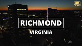 Richmond, Virginia - [4K] Night Drone Tour