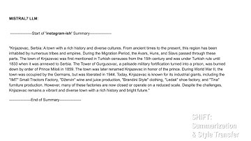 "SHIFT NLP models: CODE Demonstration V2"