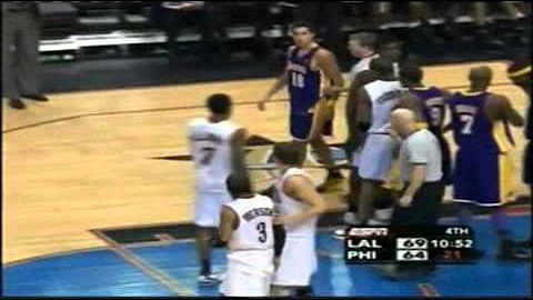 Allen Iverson and Sasha Vujacic Fight !  (2006)