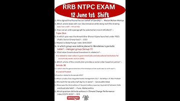 RRB NTPC Exam Analysis 2025 |RRB NTPC 12 June 1st Shift Question Paper |Today RRB NTPC EXAM Analysis