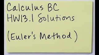 Euler's Method Examples