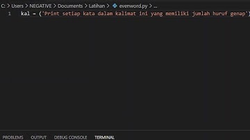 Menampilkan kata dengan jumlah huruf genap - Simple Case Python