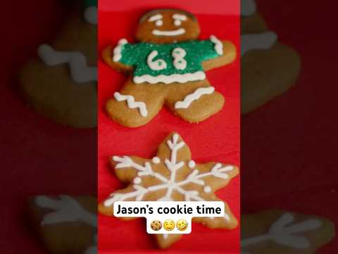 Jason tasting the cookies for Santa 🎅🎄❤️.