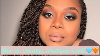 Impromptu Blue & Orange Makeup Look 🩵🧡 screenshot 5