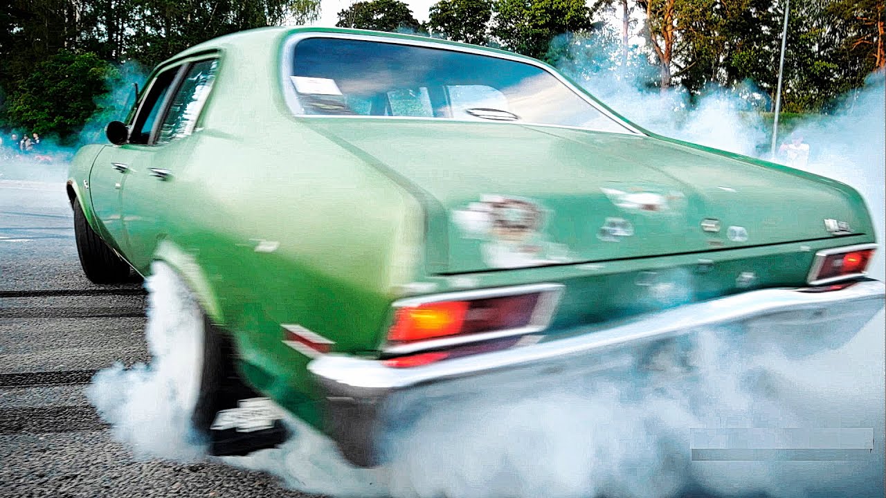 HIGH-HORSEPOWER Muscle Cars Having Some Fun! *BURNOUTS* - Kerava Cruising 8/2023