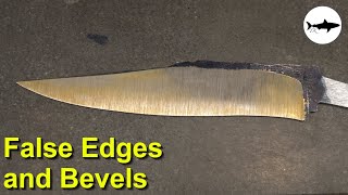 TripleT #185  Grinding false edges and bevels on the bowie knife