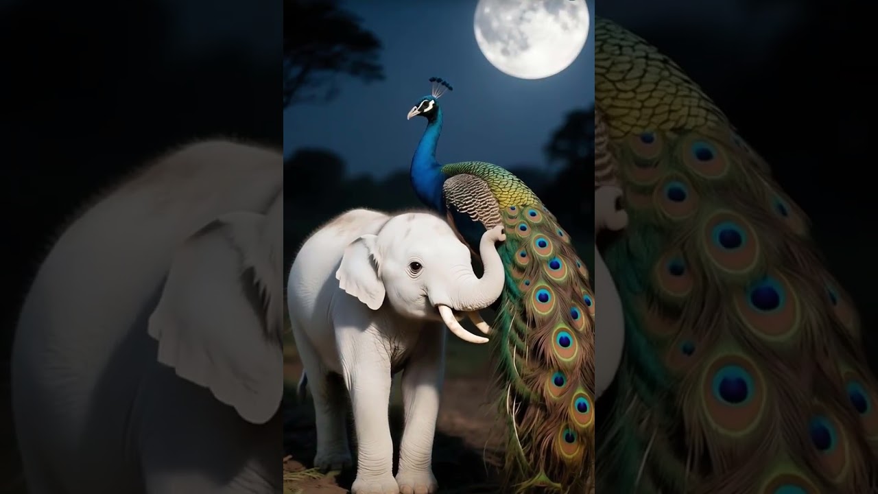 The peacock is bigger than the elephant I 