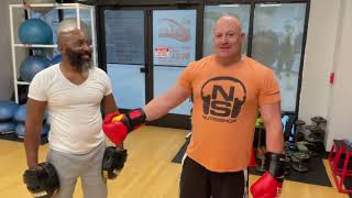 Tony Finishing Up A Quick Workout With Get Fit Boxing Instructor Malik Young