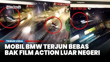 Ikuti Google Maps, Mobil BMW Terjun dari Ketinggian 5 Meter di Tol Krian-Gresik