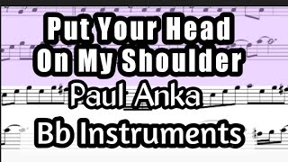 Put Your Head On My Shoulder Tenor Soprano Clarinet Trumpet Sheet Backing Track Play Along Parura